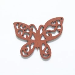 48WC819-56R: Cut Wood Butterfly 48mm Brown Finish - 3 Pieces