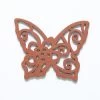 48WC820-56R: Cut Wood Butterfly With Flower 48mm Brown Finish - 3 Pieces -Handmade Beads Discount Store 48WC820 56R PendantsandCharms WoodPendants