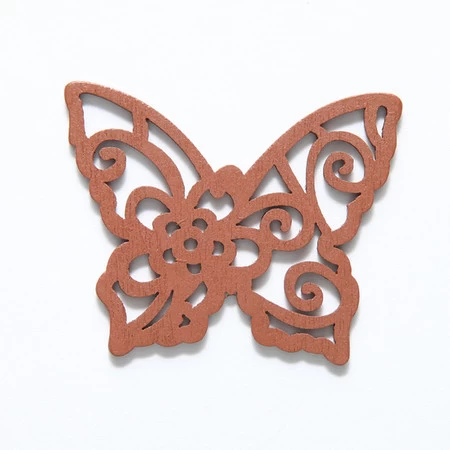 48WC820-56R: Cut Wood Butterfly With Flower 48mm Brown Finish - 3 Pieces 3 48WC820-56R: Cut Wood Butterfly With Flower 48mm Brown Finish - 3 Pieces