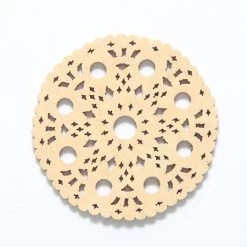 48WC821-51R: Cut Wood Circle With Cutouts 48mm Light Finish - 3 Pieces