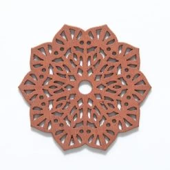 48WC822-56: Cut Wood Snowflake 48mm Brown Finish - 3 Pieces