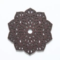48WC822-58: Cut Wood Snowflake 48mm Dark Finish - 3 Pieces