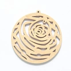 48WC824-51: Cut Wood Circle Rose 48mm Light Finish - 20 Pieces
