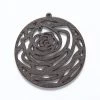 48WC824-58R: Cut Wood Circle With Rose 48mm Dark Finish - 3 Pieces -Handmade Beads Discount Store 48WC824 58R thumbnail