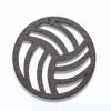 48WC831-58: Cut Wood Circle Trinity 48mm Dark Finish - 3 Pieces -Handmade Beads Discount Store 48WC831 58 PendantsandCharms WoodPendants