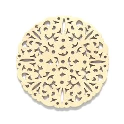 48WC835-51R: Cut Wood Scalloped Circle 48mm Light Finish - 3 Pieces