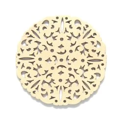 48WC835-51: Cut Wood Scalloped Circle 48mm Light Finish - 20 Pieces