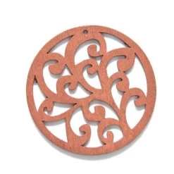 48WC839-56R: Cut Wood Circle Vines 48mm Brown - 3 Pieces