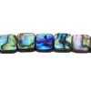 54AB558-F: Abalone Square 8mm - 15-16" String -Handmade Beads Discount Store 54AB558 F thumbnail