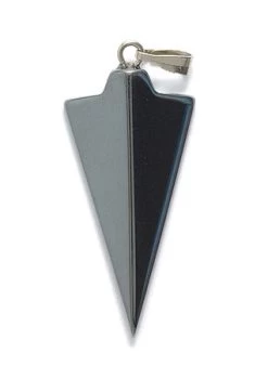 60ST403-A: Hematite Arrowhead Pendant With Bail 30mm - 1 Piece