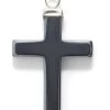 60ST403-C: Hematite Cross Pendant With Cap/bail 22x34mm Average - 1 Piece -Handmade Beads Discount Store 60ST403 C PendantsandCharms GemstonePendants