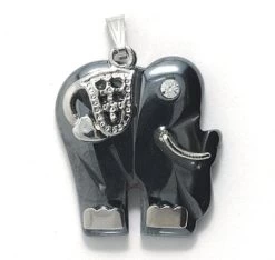 60ST403-LE: Hematite Large Elephant 22mm - 2 Pieces