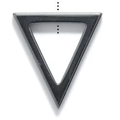60ST403-TR: Hematite Triangle Pendant 30x32mm - 3 Pieces