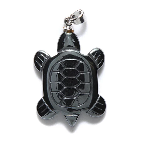 60ST403-T: Hematite Turtle Pendant With Bail 28mm - 3 Pieces 3 60ST403-T: Hematite Turtle Pendant With Bail 28mm - 3 Pieces