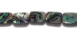 57AB558-F: Abalone Smooth Rectangle 8x12mm APPROXIMATELY 30-34 Pieces Per Strand -Handmade Beads Discount Store 62AB558 F2 Beads ShellBeads AbaloneorPauaShell