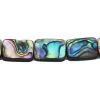 57AB558-F: Abalone Smooth Rectangle 8x12mm APPROXIMATELY 30-34 Pieces Per Strand -Handmade Beads Discount Store 62AB558 F2 thumbnail