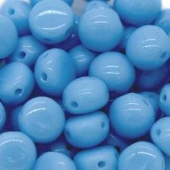 6CA162: Preciosa Czech Candy Two Hole Light Blue 6mm - 50 Pieces Per Package
