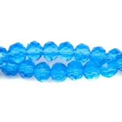 71CD263: Crystal Rondelle Aqua Blue A A A 3X4MM 16" String