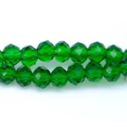 71CD284: Crystal Rondelle Grass Green A A A 3X4MM 16" String