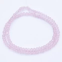 71CD291: Crystal Rondelle Pink A A A 3X4MM 16" String