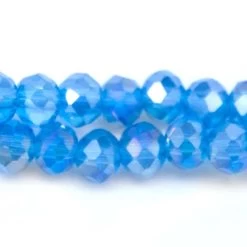 71CD563: Crystal Rondelle Aqua Blue AB A A A 3X4MM 16" String