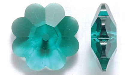 72CR287-14: Brand Name Redacted Crystal Margarita Flower Emerald 14mm 2 Pieces 3 72CR287-14: Brand Name Redacted Crystal Margarita Flower Emerald 14mm 2 Pieces