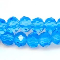 73CD263: Crystal Rondelle Aqua Blue A A A 4X6MM 16" String