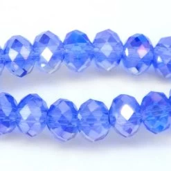 73CD572: Crystal Rondelle Light Sapphire AB A A A 4X6MM 16" String