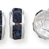 75CC269-S: Preciosa Rhinestone Rondell Montana Silver 6mm - 36 Pieces