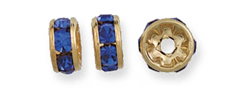 75CC274-G: Preciosa Rhinestone Rondell Sapphire Gold 6mm - 36 Pieces 3 75CC274-G: Preciosa Rhinestone Rondell Sapphire Gold 6mm - 36 Pieces