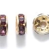 75CC298-G: Preciosa Rhinestone Rondell Amethyst Gold 6mm - 36 Pieces -Handmade Beads Discount Store 75CC298 G Findings PreciosaRhinestones RhinestoneRondellesSquaredellesandBalls