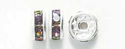 75CC503-S: Preciosa Rhinestone Rondell Light Vitrail Silver 6mm - 36 Pieces