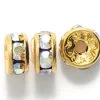75CC512-G: Preciosa Rhinestone Rondell Crystal Aurora Borealis Finish Gold 6mm - 36 Pieces 1 75CC512-G: Preciosa Rhinestone Rondell Crystal Aurora Borealis Finish Gold 6mm - 36 Pieces -Handmade Beads Discount Store 75CC512 G Findings PreciosaRhinestones RhinestoneRondellesSquaredellesandBalls