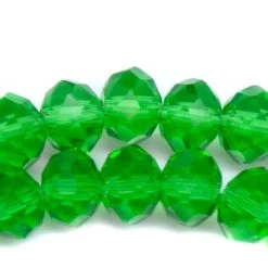 75CD281: Crystal Rondelle Spring Green A A A 6X8MM 16" String