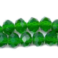 75CD284: Crystal Rondelle Grass Green A A A 6X8MM 16" String