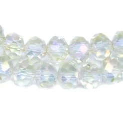 75CD322: Crystal Rondelle Yellow AB Luster A A A 6X8MM 16" String