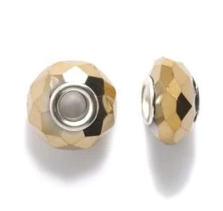 75CD855-S: Rondelle Bronze With 5mm Grommet 14x9.5mm - 6 Pieces