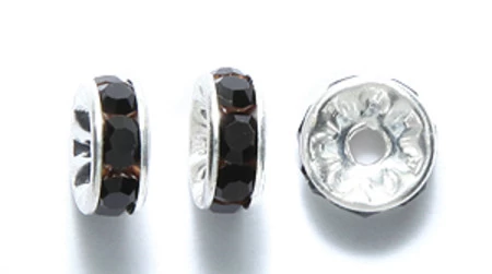 76CC109-S: Preciosa Rhinestone Rondell Jet Silver 7mm - 36 Pieces 3 76CC109-S: Preciosa Rhinestone Rondell Jet Silver 7mm - 36 Pieces