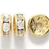 76CC212-G: Preciosa Rhinestone Rondell Crystal Gold 7mm - 36 Pieces -Handmade Beads Discount Store 76CC212 G Findings PreciosaRhinestones RhinestoneRondellesSquaredellesandBalls