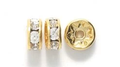 76CC212-G: Preciosa Rhinestone Rondell Crystal Gold 7mm - 36 Pieces