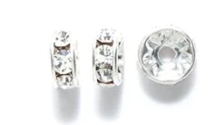 76CC212-SP: Preciosa Rhinestone Rondell Crystal Silver 7mm - 144 Pieces