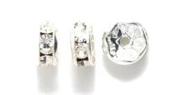 76CC212-S: Preciosa Rhinestone Rondell Crystal Silver 7mm - 36 Pieces