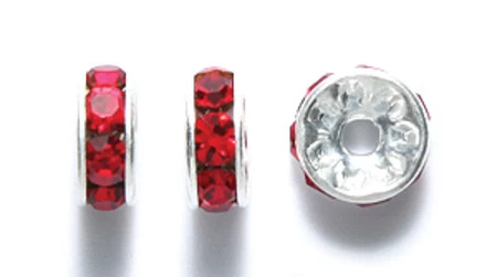 76CC242-S: Preciosa Rhinestone Rondell Light Siam Silver 7mm - 36 Pieces 3 76CC242-S: Preciosa Rhinestone Rondell Light Siam Silver 7mm - 36 Pieces