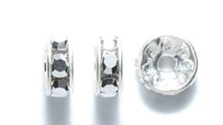 76CC812-S: Preciosa Rhinestone Rondell Labrador Silver 7mm - 36 Pieces