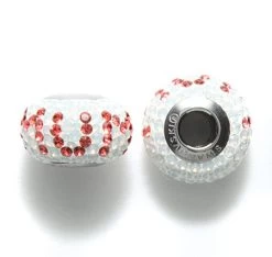 77CT210-M2: Brand Name Redacted Crystal Pave Opal With Padparadscha Mum 15mm - 1 Piece