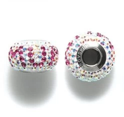 77CT295-M2: Brand Name Redacted Crystal Pave Crystal Aurora Borealis Finish With Fuchsia Mum 15mm - 1 Piece