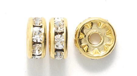 78CC212-G: Preciosa Rhinestone Rondell Crystal Gold 8mm - 36 Pieces 3 78CC212-G: Preciosa Rhinestone Rondell Crystal Gold 8mm - 36 Pieces