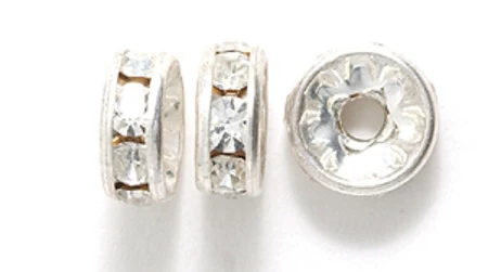 78CC212-S: Preciosa Rhinestone Rondell Crystal Silver 8mm - 36 Pieces 3 78CC212-S: Preciosa Rhinestone Rondell Crystal Silver 8mm - 36 Pieces