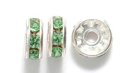78CC282-S: Preciosa Rhinestone Rondell Peridot Silver 8mm - 36 Pieces 3 78CC282-S: Preciosa Rhinestone Rondell Peridot Silver 8mm - 36 Pieces