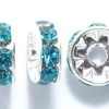 78CC285-S: Preciosa Rhinestone Rondell Blue Zircon Silver 8mm - 36 Pieces -Handmade Beads Discount Store 78CC285 S Findings PreciosaRhinestones RhinestoneRondellesSquaredellesandBalls